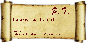 Petrovity Tarcal névjegykártya
